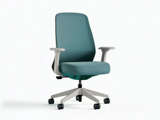Teal Ergonomic High-Back Swivel Chair with Adjustable Armrests, 25.6 x 25.6 x 40.6-44.5 in