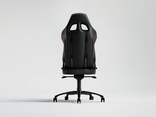 Black PU Leather Racing Gaming Chair, 26 x 26 x 46.9-50.8 in