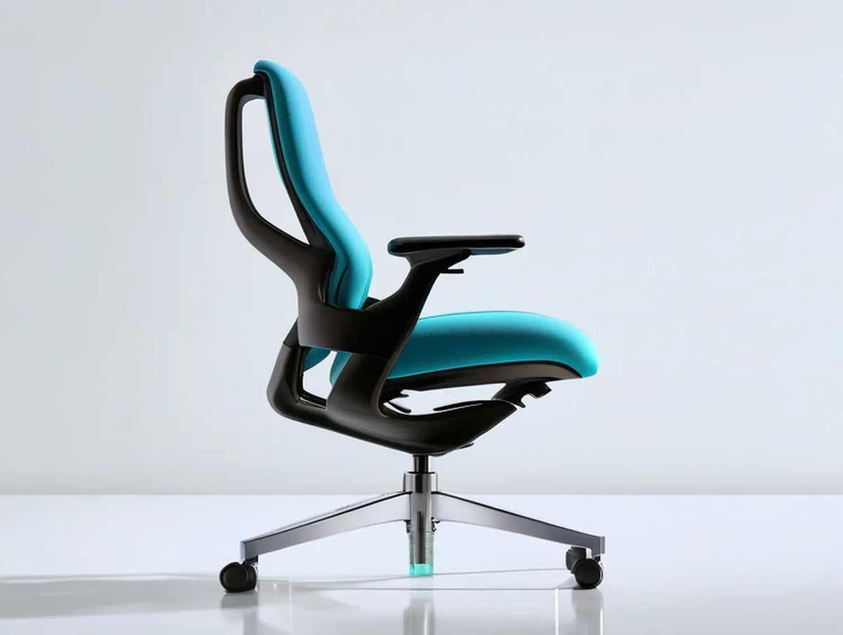 Ergonomic Adjustable Office Chair, 26 x 26 x 44-48 in, Turquoise/Black/Silver