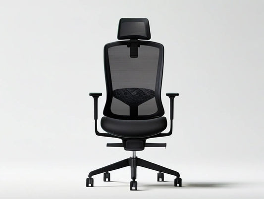 Black Ergonomic Mesh Office Chair with Adjustable Headrest, 25.6 x 25.6 x 45.7-50.4 in