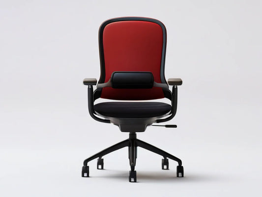 High-Back Ergonomic Office Chair, Red/Black, 26 x 26 x 45-49 in