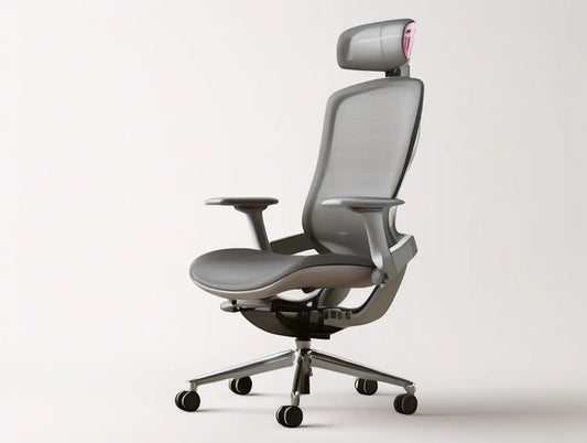 Gray Ergonomic High-Back Mesh Office Chair with Headrest, 27.6 x 27.6 x 47.2-51.2 Inches