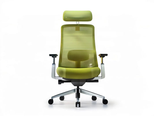 Green Ergonomic High-Back Mesh Chair with Adjustable Headrest, 27.6 x 27.6 x 46.5-50.4 in